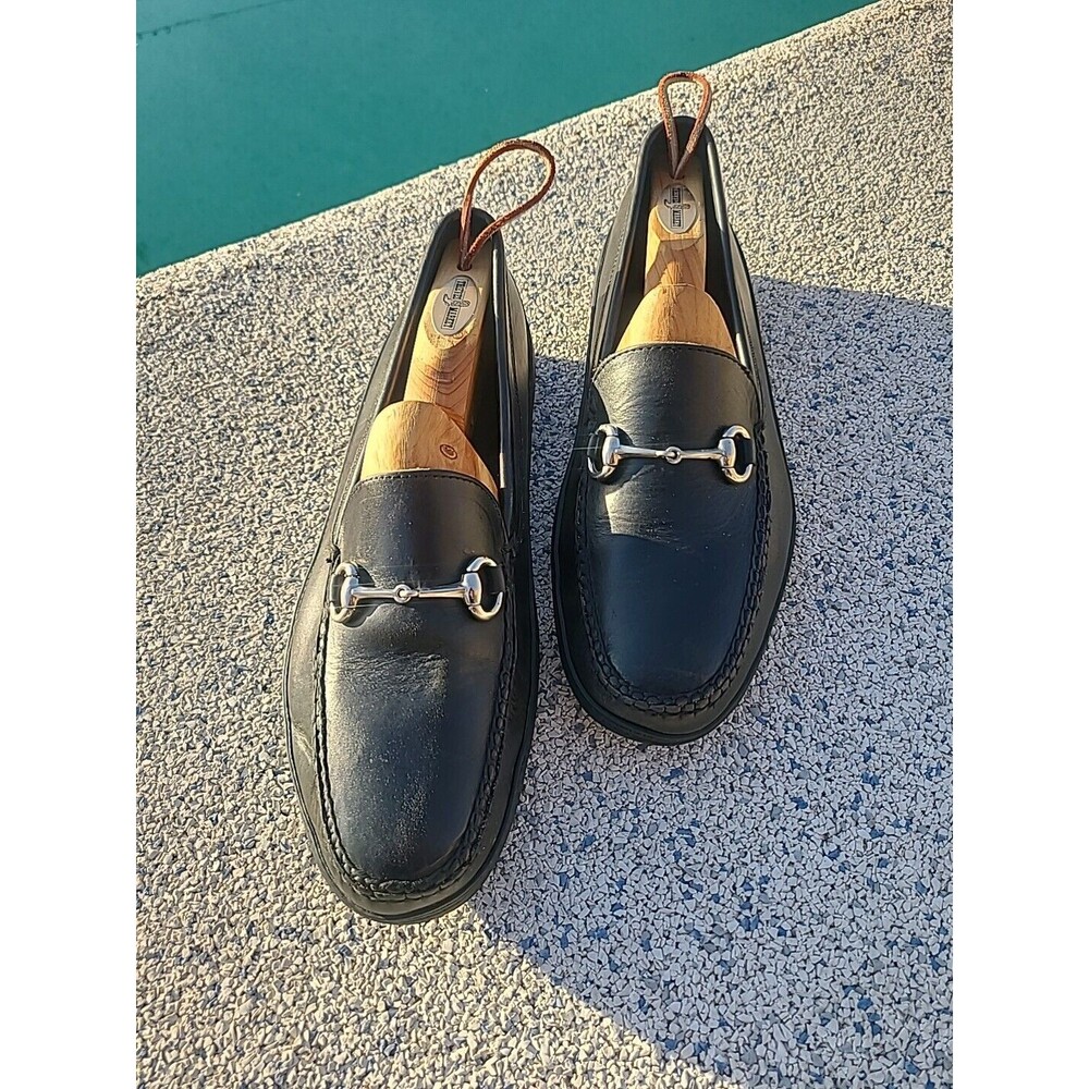 Tuttle Black Leather Driver Shoe sz 9.5 Mens Casual Preppy Italian Handmade